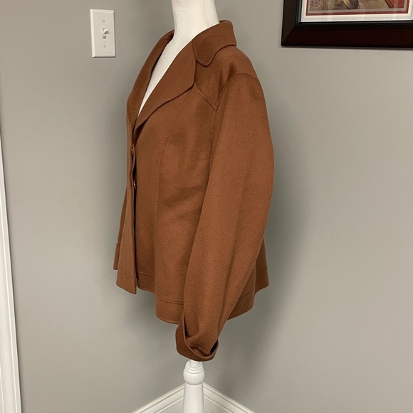 Neiman Marcus Cashmere Collection Womens Jacket Blazer Brown Mocha Size XL - Picture 2 of 6